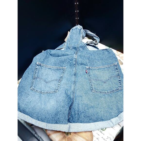 LADIES Bib Overalls Shorts Size XL Levi's Strauss New Retail $69.50 - Picture 4 of 9